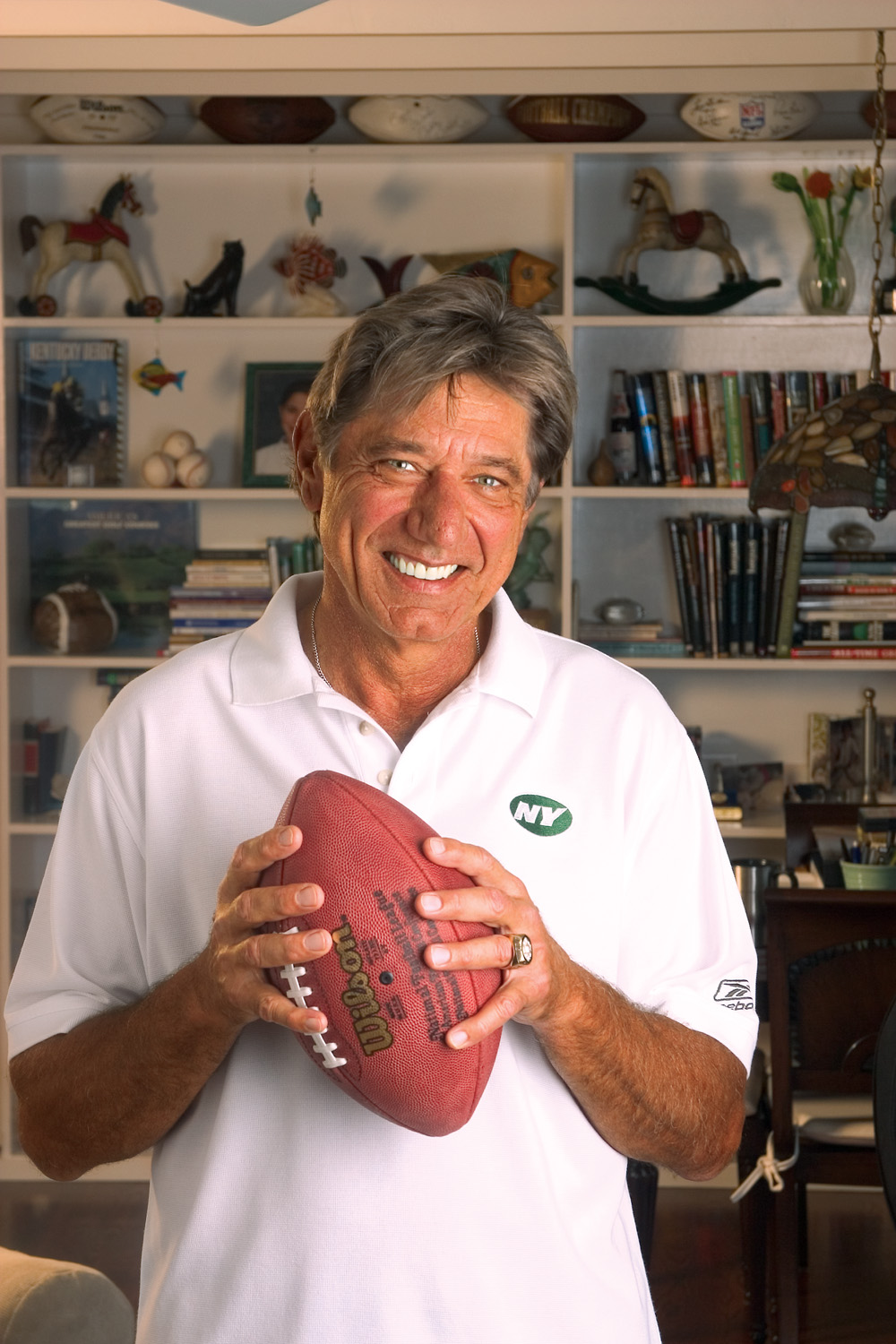 Quarterback Joe Namath of the New York Jets drops back to pass