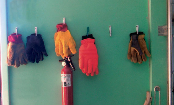 hanging gloves